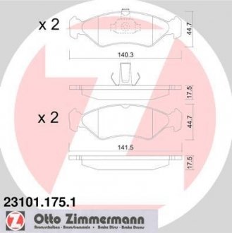 Колодки дискового тормоза ZIMMERMANN 23101.175.1