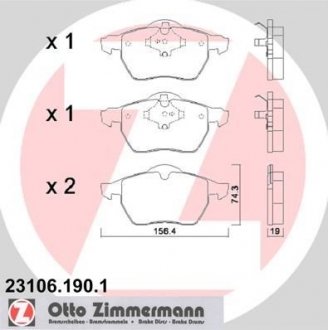 Колодки дискового тормоза ZIMMERMANN 23106.190.1