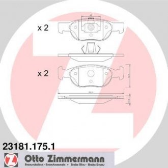 Гальмівні колодки, дискове гальмо (набір) ZIMMERMANN 23181.175.1