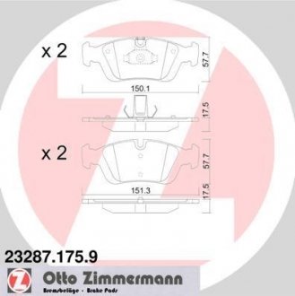 Колодки дискового тормоза ZIMMERMANN 23287.175.9