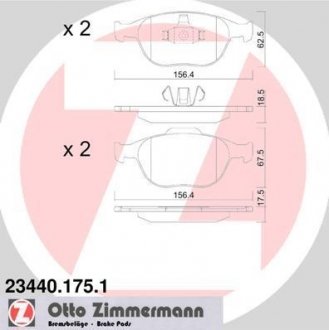 Колодки дискового гальма ZIMMERMANN 23440.175.1