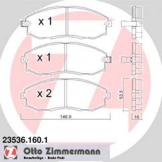 Колодки дискового тормоза ZIMMERMANN 23536.160.1 (фото 1)