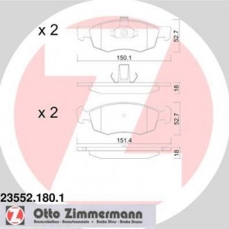 Колодки дискового тормоза ZIMMERMANN 23552.180.1 (фото 1)