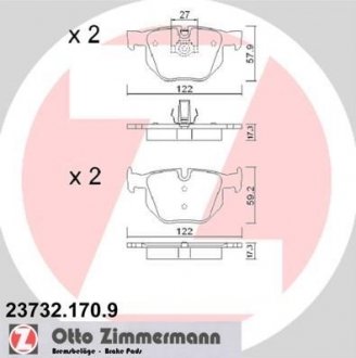 Колодки дискового тормоза ZIMMERMANN 23732.170.9 (фото 1)