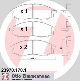 Колодки дискового тормоза ZIMMERMANN 23970.170.1 (фото 1)