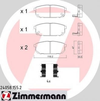 Колодки гальмівні дискові, комплект ZIMMERMANN 240581552