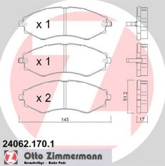 Колодки дискового тормоза ZIMMERMANN 24062.170.1