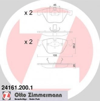 Колодки дискового тормоза ZIMMERMANN 24161.200.1