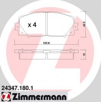 Колодки дискового тормоза ZIMMERMANN 24347.180.1