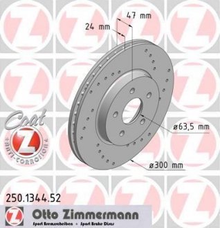Гальмівний диск ZIMMERMANN 250.1344.52 (фото 1)
