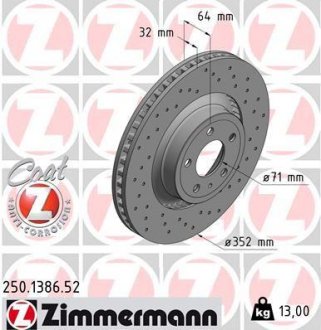 Автозапчастина ZIMMERMANN 250.1386.52