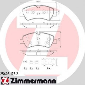 Комплект тормозных колодок ZIMMERMANN 256031752