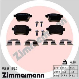 KLOCKI HAMULC. FIAT TIPO 16- TYЈ (OE-77367914) ZIMMERMANN 25818.175.2