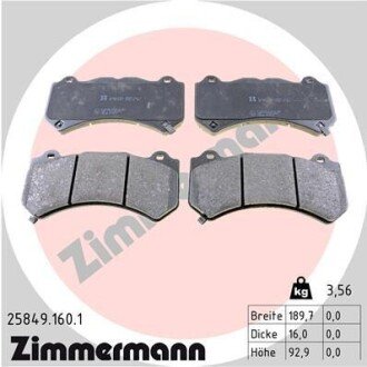 KLOCKI HAMULC. JEEP GRAND CHEROKEE 10- PRZУD (OE-68144427AA) ZIMMERMANN 25849.160.1