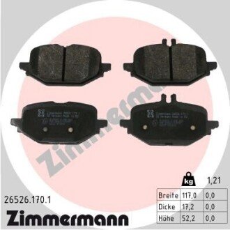 KLOCKI HAMULC. MERCEDES W206 C-KLASA 21- TYŁ ZIMMERMANN 265261701