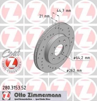 Гальмівний диск ZIMMERMANN 280.3153.52 (фото 1)