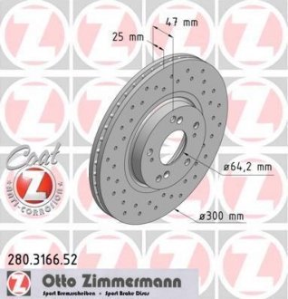 Тормозной диск - (45251SEAE30) ZIMMERMANN 280.3166.52