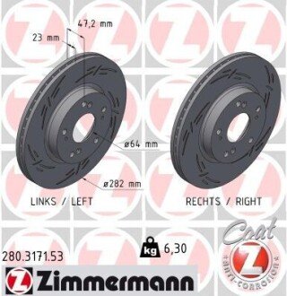 TARCZA HAM./PRZ/ HONDA CIVIC 05- ZIMMERMANN 280317153