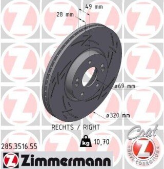 TARCZA HAMULC. HYUNDAI SANTA FE II 06- PP ZIMMERMANN 285351655