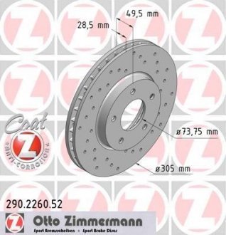 Автозапчастина ZIMMERMANN 290.2260.52 (фото 1)