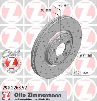 Диск тормозной SPORT Z ZIMMERMANN 290.2263.52 (фото 1)
