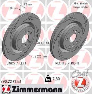 TARCZA HAMULC. JAGUAR XE 15- TYЈ (OE-T4A2061) ZIMMERMANN 290.2271.53