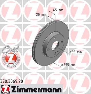 Тормозной диск ZIMMERMANN 370306920