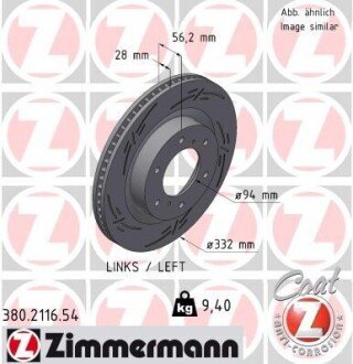 TARCZA HAM./PRZ/ MITSUBISHI PAGERO 04- ZIMMERMANN 380211654