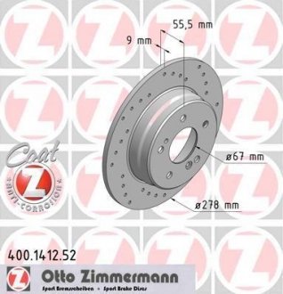 Диск тормозной ZIMMERMANN 400.1412.52