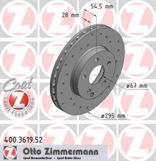 Гальмівний диск ZIMMERMANN 400.3619.52