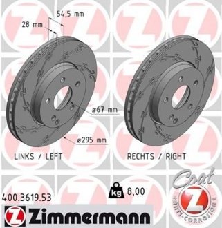 Диск тормозной ZIMMERMANN 400.3619.53