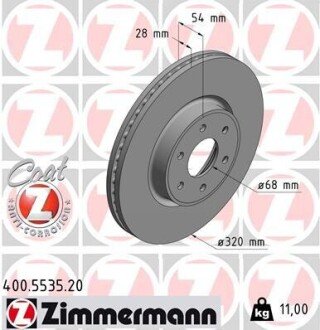 TARCZA HAMULC. MERCEDES 470 X-KLASA 17- PRZУD (OE-4704210200) ZIMMERMANN 400.5535.20