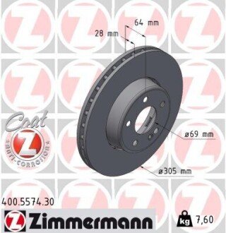 TARCZA HAMULC. MERCEDES W206 C-KLASA 21- PRZÓD ZIMMERMANN 400557430