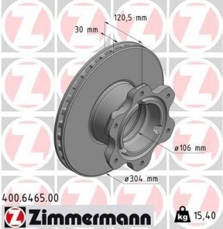Гальмівний диск ZIMMERMANN 400.6465.00 (фото 1)