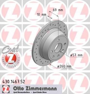 Диск гальмівний ZIMMERMANN 430.1467.52