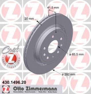Гальмівний диск ZIMMERMANN 430.1496.20 (фото 1)