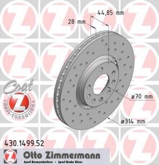Гальмівний диск ZIMMERMANN 430.1499.52