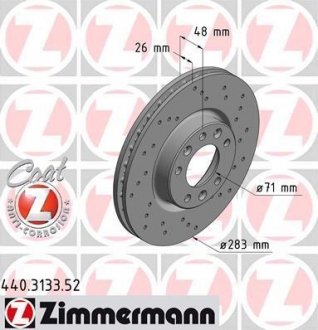 Тормозной диск ZIMMERMANN 440313352