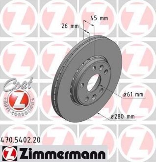 Тормозной диск - ZIMMERMANN 470540220 (фото 1)