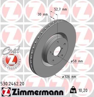 Гальмівний диск ZIMMERMANN 530.2462.20