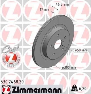 Тормозной диск - ZIMMERMANN 530246820