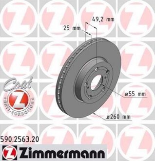 Гальмівний диск ZIMMERMANN 590256320 (фото 1)