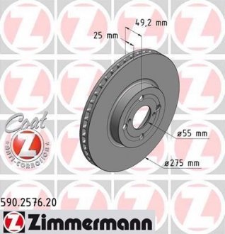 Диск тормозной ZIMMERMANN 590257620