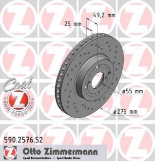 Диск тормозной ZIMMERMANN 590.2576.52