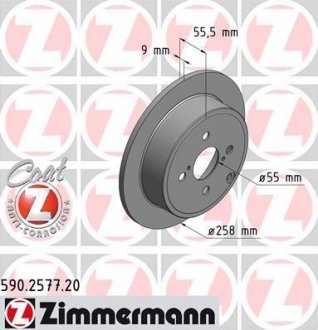 Диск тормозной ZIMMERMANN 590257720