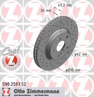 Тормозной диск - (435120F030) ZIMMERMANN 590.2597.52 (фото 1)