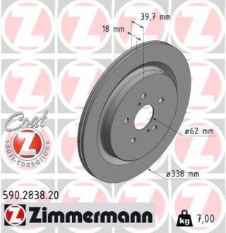 Диск гальмівний ZIMMERMANN 590283820