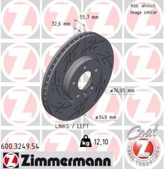 TARCZA HAM./PRZ/ VW T5 2.0 09- /L/ ZIMMERMANN 600324954