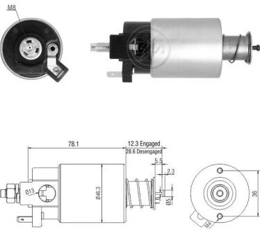 Втягуюче реле стартера ZM ZM1665