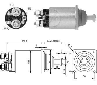 Реле втягивающего стартера ZM ZM1833